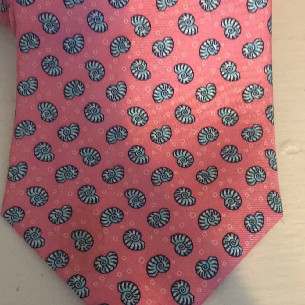 J. Crew 100% silk snail shell print neck tie